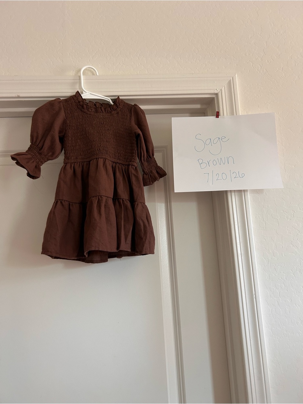 Ivy City Co Leena Brown Tiered Smocked Casual Dress with bottoms